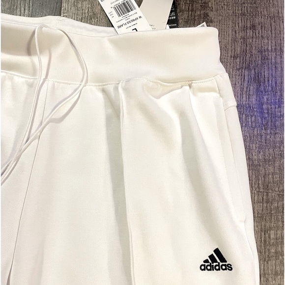 NWT ADIDAS Track Pant Women Large Athletic White kick flare Cropped ankle casual - Picture 7 of 11